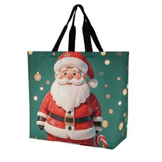 Generic Father Christmas Shoulder Bag Foldable Carry Bag Durable Grocery Bags For Casual Ladies Work