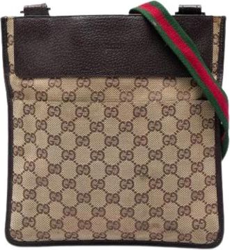 Gucci Pre-owned Crossbody Bag - Dames - Vintage Schoudertas - Beige - ONE Size - Leer - Vintage