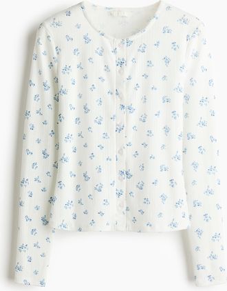 H&M Cardigan aus Pointellejersey - White