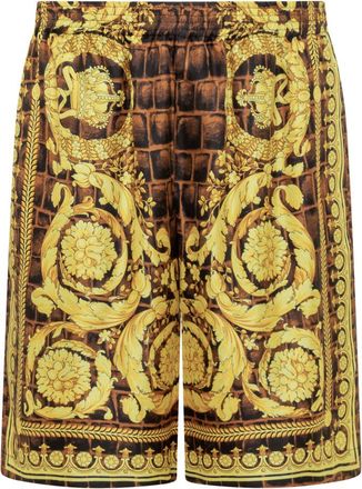Versace Yellow Printed Shorts