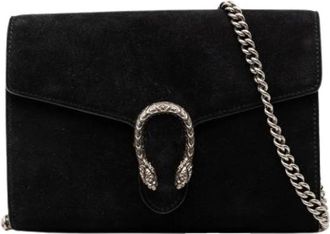 Gucci Pre-owned Cross Body Bags, female, Black, Size: ONE SIZE Pre-owned Vintage Suede Crossbody Bag