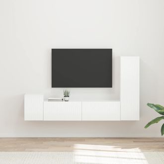 vidaXL Conjunto De Mueble De Tv 4 Uds. Brillante Madera De Ingenier&iacute;a Vidaxl