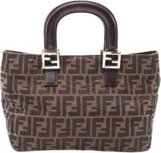 Fendi Pre-owned Zucca Canvas Leren Handtas - Dames - Vintage Mini Tas - Bruin - ONE Size - Leer - Vintage