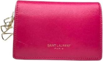 Saint Laurent Pre-owned Portemonnee met Sleutelhaakjes - Dames - Vintage Accessoires - Roze - ONE Size - Leer - Vintage