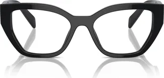 Prada 53mm Cat Eye Optical Glasses in Black at Nordstrom