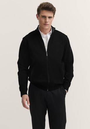 Bugatti Sweatjacke BUGATTI, Herren, Gr. XL, 290, schwarz, Sweatware, 90% Baumwolle, 10% Polyester, unifarben, regular fit, ohne Ausschnitt, Rippb&uuml;ndchen, Swea