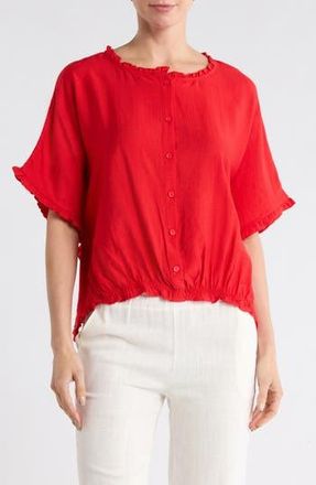 Patrizia Luca Ruffle Trim Top in Red at Nordstrom Rack, Size Large/x-Large