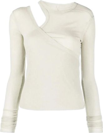 Rick Owens Top a coste con dettaglio cut-out - Toni neutri