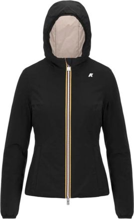 K-Way Omkeerbare Waterdichte Jas Zwart/Beige - Dames - Regenjassen - Zwart - M - Nylon - Jassen