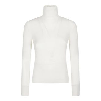 P.A.R.O.S.H. Lange coltrui met lange mouwen - Dames - Coltruien - Wit - S - Truien & Vesten