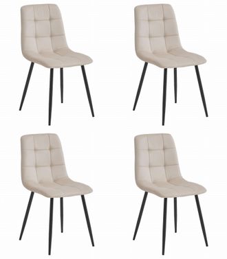 OEM Silla Kara - Terciopelo Beige / Patas Negras X 4