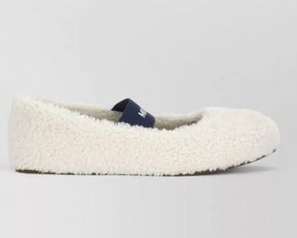 Moon Boot shearling slipper shoes round toe rubber sole