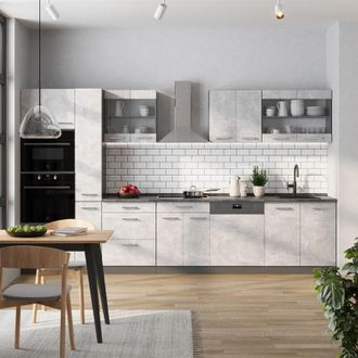 Vicco Cocina Completa R-line, Hormig&oacute;n/antracita, 350 Cm, Et Antracita