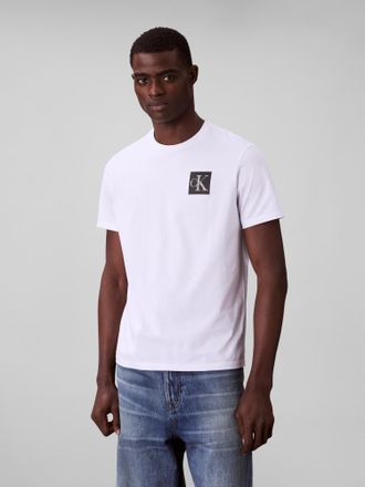 Calvin Klein Jeans T-Shirt CALVIN KLEIN JEANS SS GRDNT MNGRM E LG, Herren, Gr. XXL, weiss (brilliant wei&szlig;), Single Jersey, Obermaterial: 100% Baumwolle, unifarben, regul