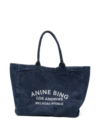 Anine Bing Leo Denim Tote - Ink Blue