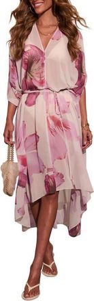 VICI Collection Paradise Blossom Floral Print High/Low Maxi Dress in Cream/pink at Nordstrom, Size X-Large