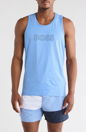 BOSS Beach Logo Tank Top in Bright Blue at Nordstrom Rack, Size Xx-Large