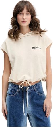 Karl Lagerfeld Hoodies - Dames - Hoodies - Beige - XL - Katoen - Hoodies & sweatvesten