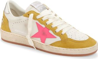 Golden Goose Ball Star Low Top Sneaker in White/Pink/Honey/Silver at Nordstrom, Size 10Us