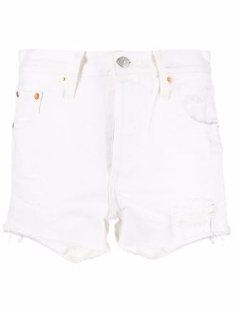 Levi's Shorts 501 con effetto vissuto - Bianco