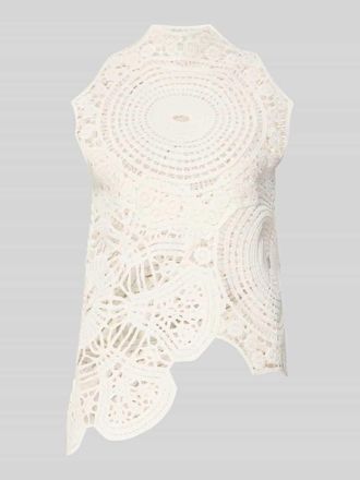 Copenhagen Muse Stricktop aus H&auml;kelspitze Modell CRYSTAL in Offwhite, Gr&ouml;&szlig;e M