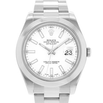 Rolex Pre-owned Rolex Datejust II Automatic Chronometer White Dial Mens Watch 116300 WSO