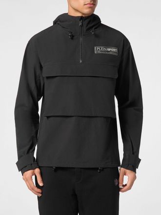 Plein Sport Giacca a vento anorak in nylon con cappuccio e tasca con patta