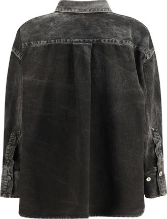 The Attico Womens Denim Shirt Black-White Cotton Black/white