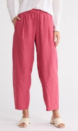Eileen Fisher Pleated Organic Linen Lantern Ankle Pants in Geranium at Nordstrom Rack, Size Xx-Small