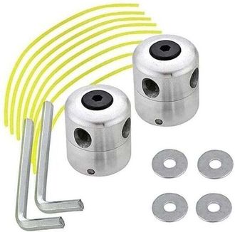 OEM Set Di 2 Testine Universali In Alluminio Per Decespugliatore Con Doppia Bobina In Nylon, Adatte A Tosaerba E Attrezzi Da Giardino
