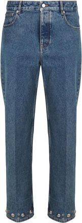 Valentino Garavani 5-Pocket Jeans met rechte pijpen - Heren - Loose Fit Jeans - Blauw - W32 - Katoen - Jeans