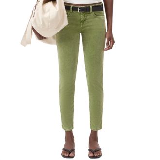 Closed Baker Velvet Skinny Jean In Pistachio Green
