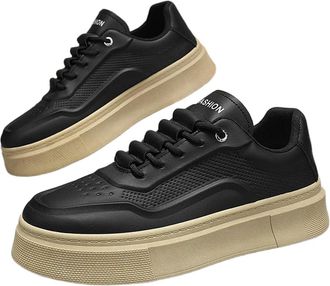 Generic ZBDP Mens Casual Fashion Vulcanized Shoes Low-top Male Casual Trendy Flat Running Sports Shoes Black