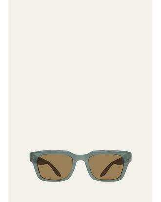 Barton Perreira Mens Butzi Acetate Rectangular Sunglasses
