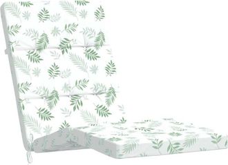 vidaXL Cuscini per Sedia a Sdraio 2 pz Motivo Foglie in Tessuto Oxford Vidaxl