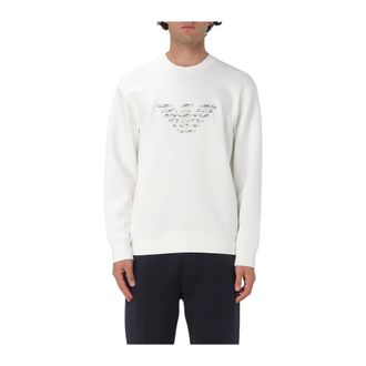 Emporio Armani Sweatshirts, male, White, S, White Jumper Collection