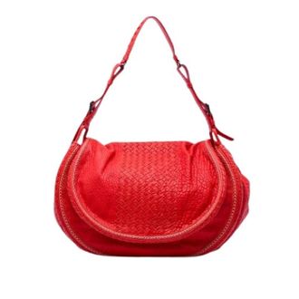 Bottega Veneta Pre-owned Vintage Schoudertas - Dames - Pre-owned - Rood - Maat: ONE Size Leer