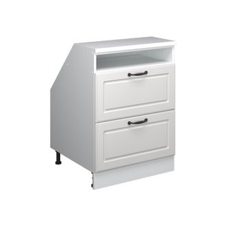 Vicco Armario De Cocina Para Techo Inclinado R-line, Blanco Casa De Campo, 60 Cm Con 2 Cajones, Carcasa 60 Cm De Profundidad, Vicco