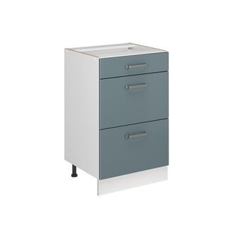 Vicco Mueble Bajo De Cocina R-line, Gris Azulado/blanco, 50 Cm Sin Encimera, Vicco