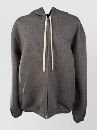Miu Miu knit hooded jacket elasticated cuffs long sleeves