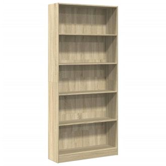 Berkfield Home Bookcase Sonoma Oak 80x24x176 cm Engineered Wood in Brown | Size: 80 x 24 x 176 cm