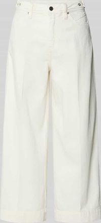 s.Oliver Red Label Wide Leg Culotte-Jeans aus Baumwoll-Lyocell-Mix in Offwhite, Gr&ouml;&szlig;e 34
