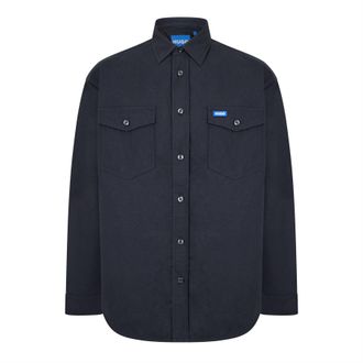 HUGO BOSS Hugo Mens Ebad Overshirt in Black - Size X-Large