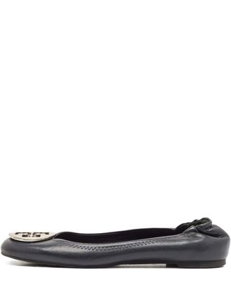 Tory Burch leather ballet flats - women - Calf Leather/Calf Leather/Rubber - 39 - Black