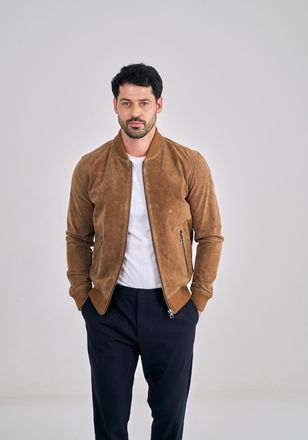 Freaky Nation Lederjacke FREAKY NATION Ted, Herren, Gr. XXL (52), braun (cognac), Oberstoff: 100% Leder, Futter: 100% Polyester, klassisch, Jacken Lederjacke