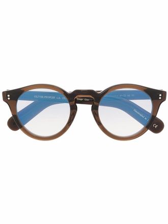 Oliver Peoples Occhiali da sole Martineaux tondi - Marrone