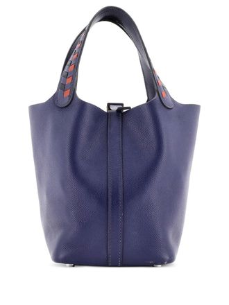 Herm&egrave;s Picotin Lock Bag Tressage Epsom PM bucket bag - Nero