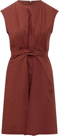 Woolrich Abito in popeline con cintura - Rosso