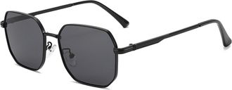 Generic Mens Metal Driving Sunglasses Womens Outdoor Vacation Commuter Sun Glasses(Black)