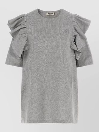 Miu Miu cotton ruffled mini dress
